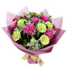 Mixed Color Carnations Bouquet Carnation Bouquet Hot Pink Roses Online Flower Shop