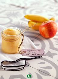 Recette Bebe 4 6 Mois Puree Pomme Banane Bledina Recette Pomme Banane Recette Compote De Pomme Compote Banane Bebe