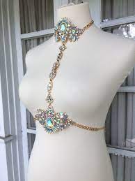 Crystal Goddess Choker Body Chain O S Rave Accessories Body Jewelry Rave Accessories Crystal Goddess Body Chain