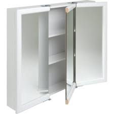Do you think medicine cabinets with mirrors surface mount seems nice? 24w X 26 Surface Mount White Tri View Wood Mirrored Medicine Cabinet Hd Supply
