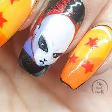 Or should i count your stupid hair? Dragonball Nails Purple Foil Painted Nail Art Nail Designs