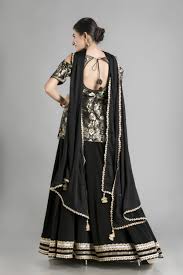 Black And Gold Lehenga Skirt Midnight Muse The Black And Gold Lehenga With Kameez Black Gold Lehenga Brocade Blouse Designs Party Wear Indian Dresses