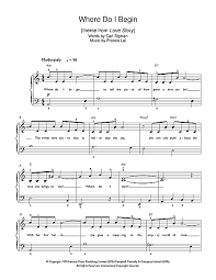 Where Do I Begin Theme From Love Story Partituras Andy Williams Piano Para Principiantes Partituras Historia De Amor Andy Williams