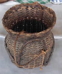 Ifugao Philippine 1940 S Shellfish Collecting Basket Plaited Bamboo Vine 8 Tall Basket Philippine Shellfish
