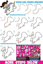 How To Draw A Cute Kawaii Chibi Girl Riding A Unicorn In Easy Step By Step Drawing Tutorial For Kids And Beginners Unicorn Drawing Drawing Videos For Kids Drawing Tutorials