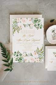 These Romantic Floral Wedding Invitations Mix Elegant Calligraphy And Watercolor Floral Blush Wedding Invitations Blush Invitations Summer Wedding Invitations
