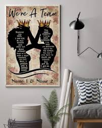 Maybe you would like to learn more about one of these? Custom Black King And Queen We Re Are A Team Canvas Wall Art Print Sportyzen
