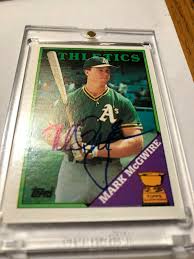Mcgwire's true rookie cards appeared in the 1987 topps set (most common); Mavin 1988 Topps All Star Rookie Mark Mcgwire Baseball Card 580 Autograph