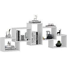 Homidea Bold Etagere Murale Etagere A Livres Pour Decoration De Salon En Bois Dans Un Design Moderne Blanc Amazon Fr Cuisine Maison