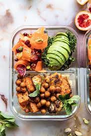 Boil 2 1/2 cups water and pour over the couscous. Meal Prep Moroccan Chickpea Sweet Potato And Cauliflower Bowls Half Baked Harvest