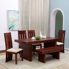 Opt for a long table with enough room for the whole gang. Kendalwood Furniture Premium Dining Room Furniture Wooden Dining Table With 4 Chairs 1 Bench Solid Wood 6 Seater Dining Set Price In India Buy Kendalwood Furniture Premium Dining Room Furniture