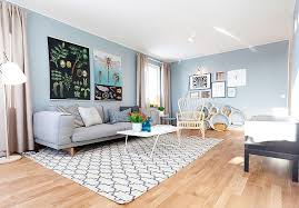 Light Blue Interior Design In Scandinavian Style Decoration Salon Bleu Deco Salon Deco Sejour
