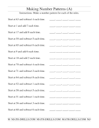 The Making Number Patterns From Recursive Rules A Math Worksheet From The Patterning Worksheets Pa Number Patterns Worksheets Pattern Worksheet Math Patterns