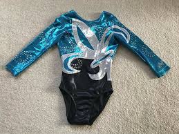 Girls Alpha Factor Long Sleeve Gymnastics Leotard Cla Teal Silver Rhinestones Long Sleeve Gymnastics Leotards Kids Dance Wear Gymnastics Leotards