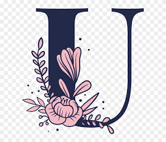 Die fünf buchstaben a, e, i, o und u des deutschen alphabets nennen wir . Floral Alphabet U Letter Clipart 4517964 Pikpng