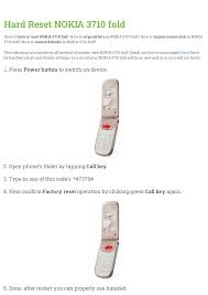 Hard Reset NOKIA 3710 fold ...