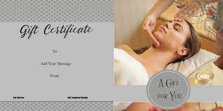 Create a massage gift certificate for your massage therapy business. Spa Gift Certificates