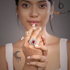 Bellissimi anelli in argento sterling con cristalli regolabili *rubino*  zirconi tono argento amore felicità