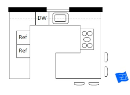 U shaped kitchen with island floor plan. U Shaped With An Island Or G Shaped Kitchen