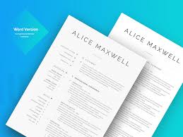 Resume templates and examples to download for free in word format ✅ +50 cv samples in word. Alice Maxwells Resume Free Two Page Resume Template With Cover Letter Reference