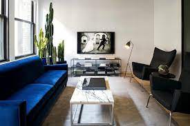 The addition of the white and beige accessories helps here too, the combination together. Refined New Twist Trendy And Dashing Interiors In Blue And Black