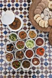 Selection Of Fine Moroccan Salads And Tajine Of Lentils With Khlie At Restaurant Le Marocain Of Hotel La Mamounia I Moroccan Food Morocco Food Moroccan Cooking