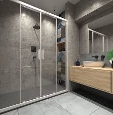 Modern Bathroom With Ceppo Grey And Decor Core Cold In 2020