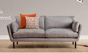 The two textures and shapes add a nice depth to the look of the sofa and do a great job of pulling good color out of my rug (wayfair dacia by mistana, and the mirabelle lamp is on the side) to make a good pop to the room. John Lewis Grey Sofa With Orange Cushions Furniture Interior Design Living Room Furnishings Design