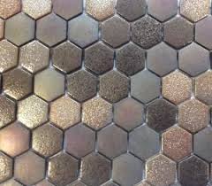 Brun Dore Hexagone Mosaique Emaux Brillant Magma Texturas Plaque Htk Mosaique Salle De Bain Carrelage Salle De Bain Et Mosaique Douche