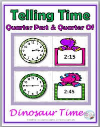 Dinosaur Math Telling Time Quarter Past Quarter Of Telling Time Science Word Wall Cards Word Wall Cards