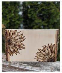 Wood burning tips wood burning techniques wood burning crafts wood burning patterns wood turning projects diy wood projects wood crafts large wood sunflower decor rustic sunflowers wall art flower | etsy. Wood Burned Sunflowers Rustic Wood Sign Rustic Sign Wood Burning Art Sunflower Wood Burned G Wood Burning Art Wood Burning Stencils Wood Burning Crafts