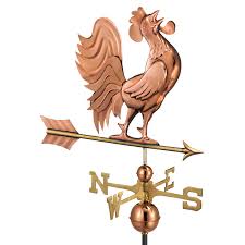 Copper rooster weathervane 36lx40''hx3''w.choose options. Good Directions Crowing Rooster Weathervane Reviews Wayfair