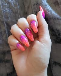 Then gently dab the sponge with the colors onto your nails. Bright Ombre Nails