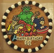 40th Birthday Cookie Cake Ideas Avengers Cookie Cake Happy Birthday Sis Avengers Cookies Cookie Cake Birthday