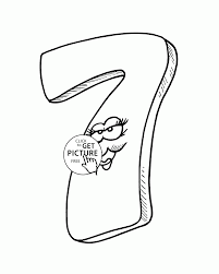 Funny 7 Numbers Coloring Pages For Kids Counting Printables Free Wuppsy Com Coloring Pages For Kids Coloring Pages Alphabet Coloring Pages