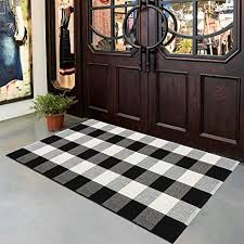You'll receive email and feed alerts when new buntal mat checkered woven flat capeline for millinery 20 diameter red/black. Homcomoda Area Rugs Buffalo Plaid Checkered Kitchen Rug Cotton Floor Mats For Living Room Bedroom 24 By 35 Black And Cream Amazon Ca Home