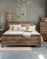 What bedroom set material is most durable? Four Piece Rustic Farmhouse Bedroom Set In Brown Mathis Brothers Furniture Farmhouse Bedroom Furniture Rustic Master Bedroom Rustic Bedroom Furniture