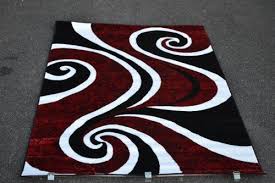 Mat Rug Clipart Black And White Area Rugs Red Black And Whit 0327 Red Black Swirl White Area Rug Carpet 5x7 Modern Abstract From Alfombras Modernas Alfombras Tapetes
