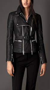 3 295 Burberry Zip Detail Leather Biker Jacket Leather Jacket Black Leather Biker Jacket Fitted Biker Jacket