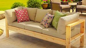 Cut and assemble the sofa frame then stain the sofa frame and place the cushion on it. Diy Outdoor Sofa Made With 2x4s