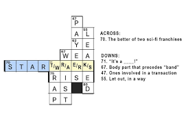 This Nyt Crossword With The Better Of Two Sci Fi Franchises And Regardless Of Whether You Put Star Wars Or Star Trek The Crossing Clues Worked R Oddlysatisfying