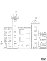 Stylish apartment buildings coloring page print color fun 5. Free Coloring Pages Buildings Rainbow Printables