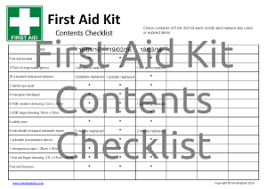 Unsure of what first aid kit items you need? First Aid Contents Checklist Mindingkids