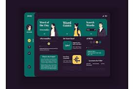 Mobile Ui Template Dictionary Vocabulary Word Language Learn Study Knowledge Online Internet E Learning Online