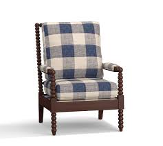 839 pottery barn loralie upholstered spindle armchair vintage grainsack buffalo blue flax upholstered chairs upholstered bedroom chair slipcovers for chairs