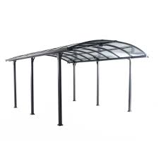 Royal Garden Corporation 12 Ft W X 16 Ft D X 8 Ft H Steel And Aluminum Carport With Light Bar Gfm00725r The Home Depot