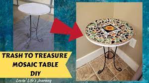 We were going to throw out a bunch of old cd's when i remembered we had this coffee table sitting on the back porch gathering dust. Trash To Treasure Diy Mosaic Table Tutorial Youtube