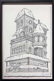 Luke O Sullivan Winchester Heights Figurative Prints Haunted House Drawing Isometric Art