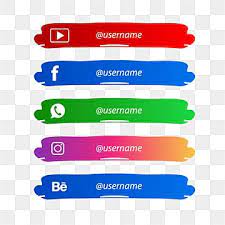 Social Media Lower Third With Paint Brush Social Media Brush Lower Third Png And Vector With Transparent Background For Free Download Social Media Lower Thirds Banner Template Design