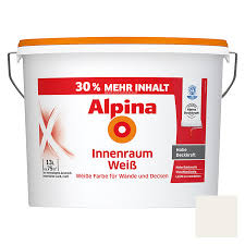 Bei einem 4 mal 5 meter großen, 2,50 m hohen zimmer haben sie zwei wände von jeweils 12,5 m² fläche und zwei wände mit einer fläche von 4 m x 2,5 m = 10 m². Alpina Wandfarbe Innenraumweiss 30 Mehr Inhalt Weiss 13 L Matt Bauhaus